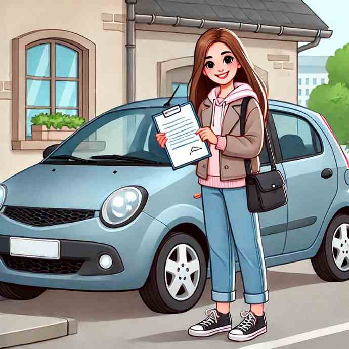 A female driver confident about her policy covering breakdown recovery