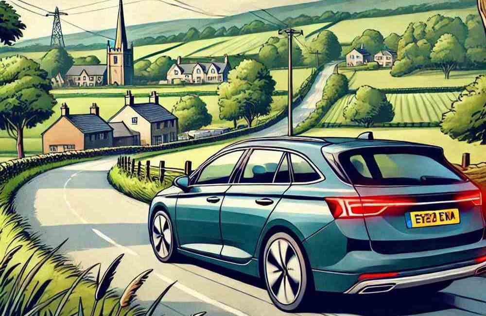A family vehicle passing a stone wall, great for multi-vehicle cover savings